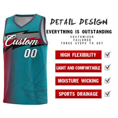 Aqua Dot Scatter Graffiti Pattern Basketball Jersey 4