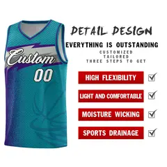 Aqua Dot Scatter Graffiti Pattern Basketball Jersey 4