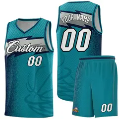 Aqua Dot Scatter Graffiti Pattern Basketball Jersey