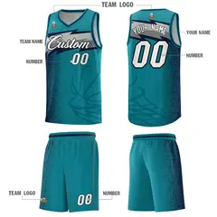 Aqua Dot Scatter Graffiti Pattern Basketball Jersey 2
