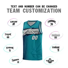 Aqua Dot Scatter Graffiti Pattern Basketball Jersey 3