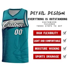 Aqua Dot Scatter Graffiti Pattern Basketball Jersey 4