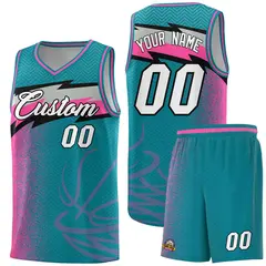 Aqua Dot Scatter Graffiti Pattern Basketball Jersey 1