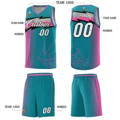 Aqua Dot Scatter Graffiti Pattern Basketball Jersey 2