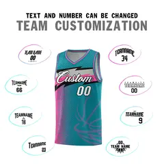 Aqua Dot Scatter Graffiti Pattern Basketball Jersey 3
