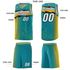 Aqua Dot Scatter Graffiti Pattern Basketball Jersey 2