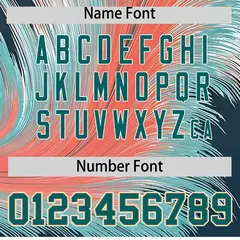 Aqua Feather Fluid Pattern Varsity Letterman Baseball Jacket 4