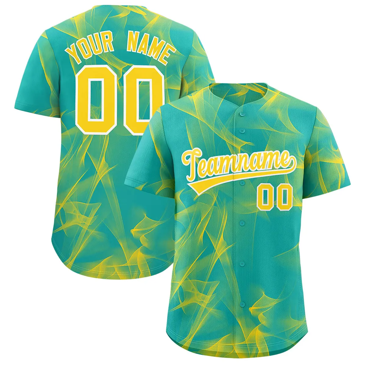 Aqua Fumes Graffiti Pattern Authentic Baseball Jersey