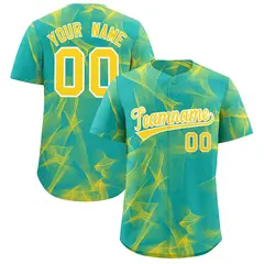Aqua Fumes Graffiti Pattern Authentic Baseball Jersey 1