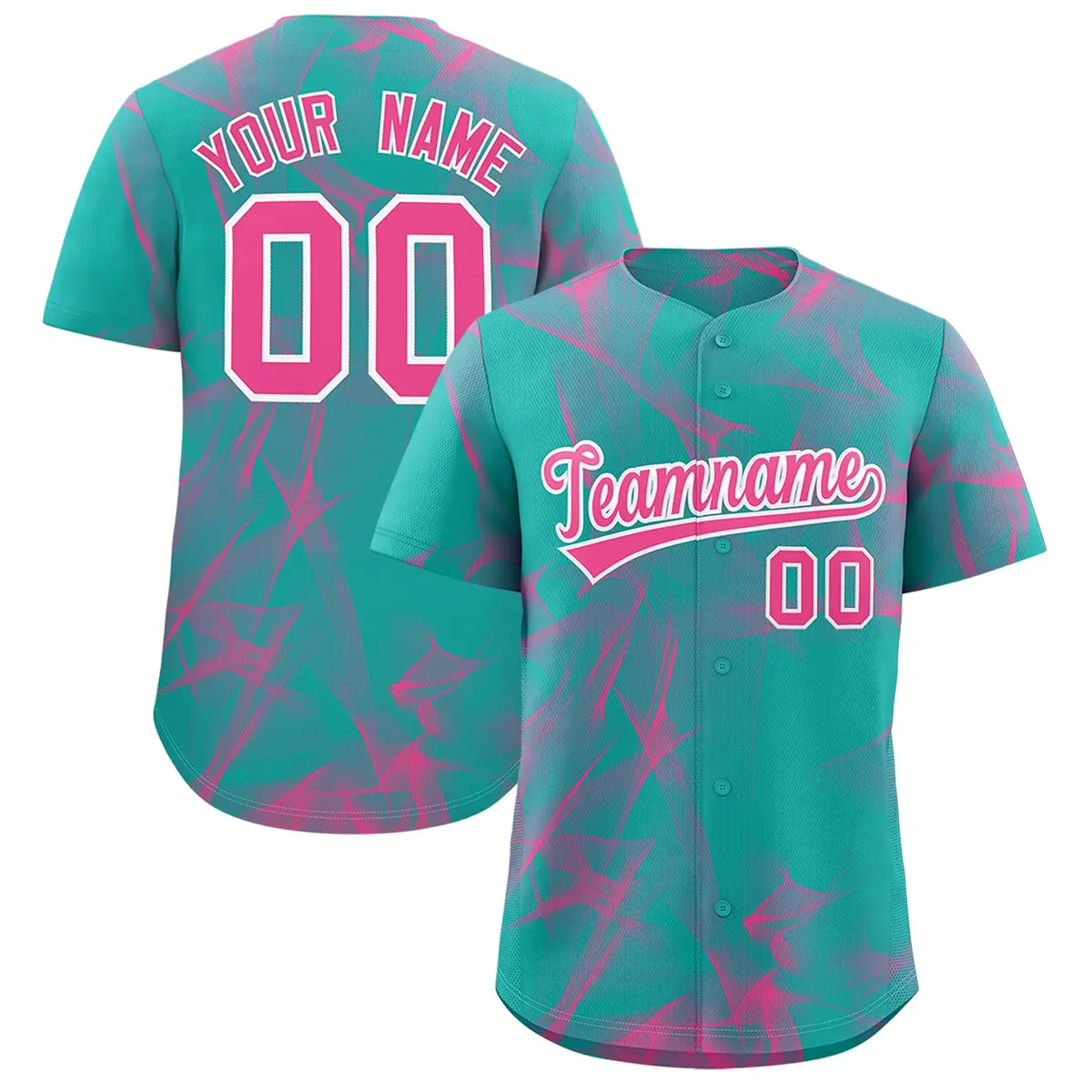 Aqua Fumes Graffiti Pattern Authentic Baseball Jersey