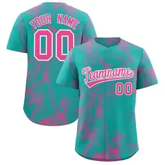 Aqua Fumes Graffiti Pattern Authentic Baseball Jersey 1