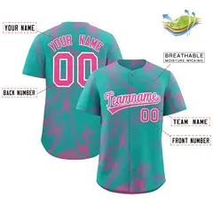 Aqua Fumes Graffiti Pattern Authentic Baseball Jersey 2