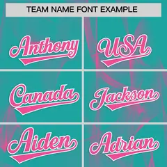 Aqua Fumes Graffiti Pattern Authentic Baseball Jersey 3