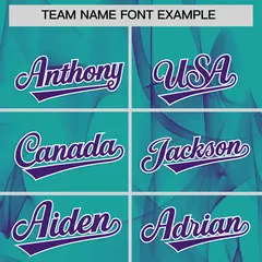 Aqua Fumes Graffiti Pattern Authentic Baseball Jersey 3