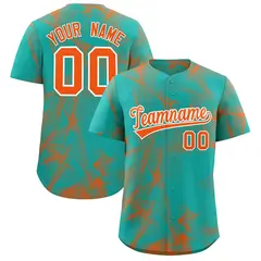 Aqua Fumes Graffiti Pattern Authentic Baseball Jersey 1