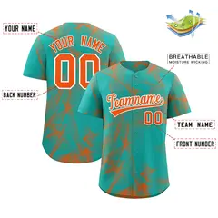 Aqua Fumes Graffiti Pattern Authentic Baseball Jersey 2