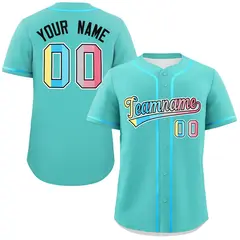 Aqua Genderflux Pride Month Classic Baseball Jersey