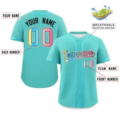 Aqua Genderflux Pride Month Classic Baseball Jersey 2