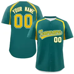 Aqua Gold Color Block Authentic Baseball Jersey 1