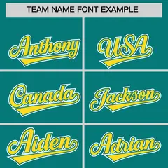 Aqua Gold Edge Color Block Authentic Baseball Jersey 3