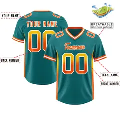 Aqua Gold Gradient Sides Fashion Football Jersey 2
