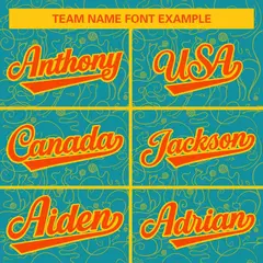 Aqua Gold Graffiti Line Art Authentic Baseball Jersey 3