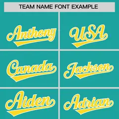 Aqua Gold Grid Blur Pattern Baseball Jersey 3