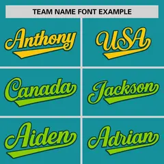 Aqua Gold-Neon Green Gradient Side Baseball Jersey 3