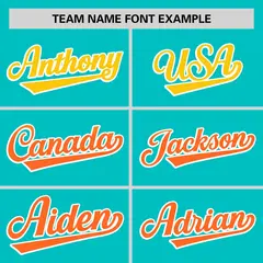Aqua Gold-Orange Gradient Side Baseball Jersey 3