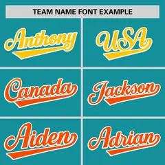 Aqua Gold-Orange Gradient Side Baseball Jersey 3