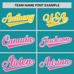 Aqua Gold-Pink Gradient Side Baseball Jersey 3