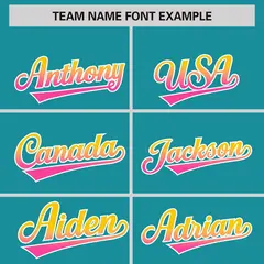 Aqua Gold-Pink Gradient Varsity Full-Snap Raglan Baseball Jacket 3