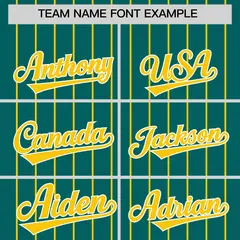 Aqua Gold Pinstripe Two-Tone Authentic Baseball Jersey 3