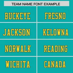 Aqua Gold Shoulder Cut Two-Tone Flag Football Jersey 3