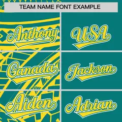 Aqua Gold Tribal Split Baseball Jersey 3