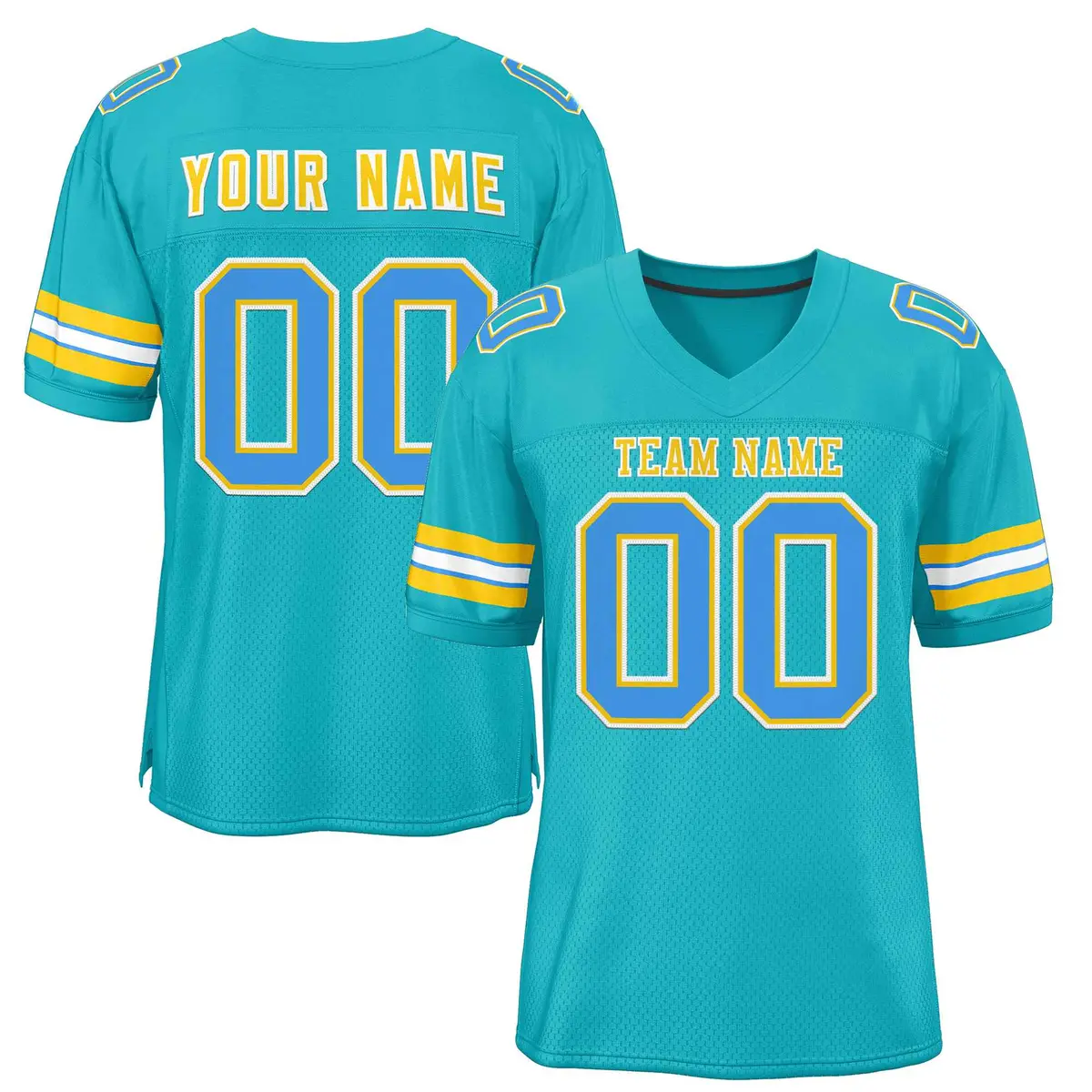 Aqua Gold-White Classic Authentic Football Jersey
