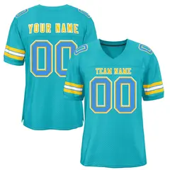 Aqua Gold-White Classic Authentic Football Jersey 1