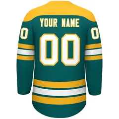 Aqua Gold White Classic Lace-Up Neck Hockey Jersey 4