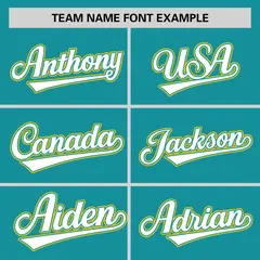 Aqua Gold-White Color Block Authentic Baseball Jersey 3