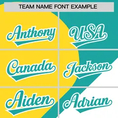 Aqua Gold-White Half Heart Color Block Baseball Jersey 3