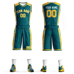 Aqua Gold-White Lightning Graffiti Basketball Jersey
