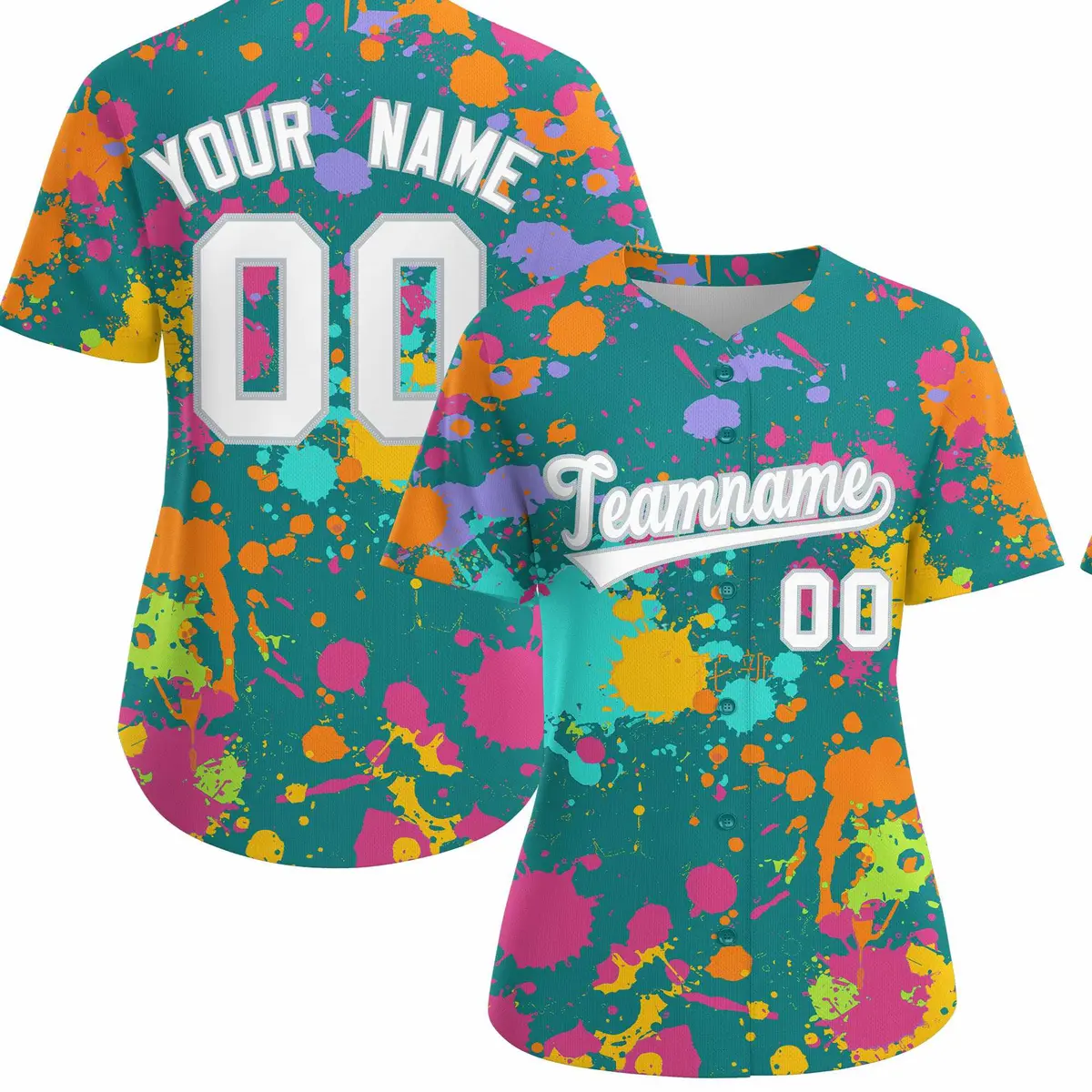 Aqua Graffiti Fashion Baseball Jersey For Women