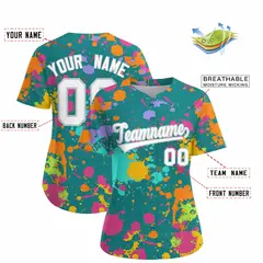 Aqua Graffiti Fashion Baseball Jersey For Women 2