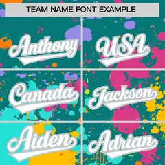 Aqua Graffiti Fashion Baseball Jersey For Women 3