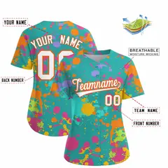 Aqua Graffiti Fashion Baseball Jersey For Women 2