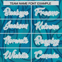 Aqua Graffiti Pattern Authentic Football Jersey 3