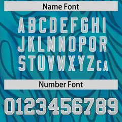 Aqua Graffiti Pattern Authentic Football Jersey 4