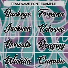 Aqua Graffiti Pattern Authentic Football Jersey 3