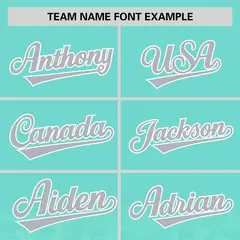 Aqua Gray Gradient Sparkle-Effect Fashion Baseball Jersey 3