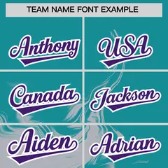 Aqua Gray Ink Pattern Authentic Baseball Jersey 3